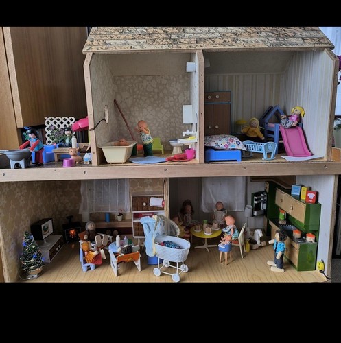 Holzpuppenhaus miniatur mit - holzpuppenhaus,